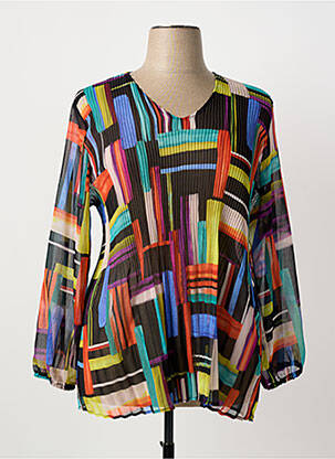 Blouse imprimé fantaisie manches longues noir FRANCK ANNA femme