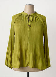 Blouse légère et transparente manches longues vert JULIE GUERLANDE femme