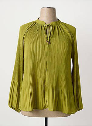 Blouse col rond manches longues vert JULIE GUERLANDE femme