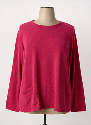Pull coupe droite manches longues rose FRANCK ANNA femme