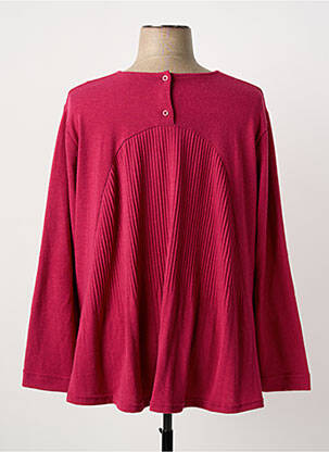 Pull coupe droite manches longues rose FRANCK ANNA femme