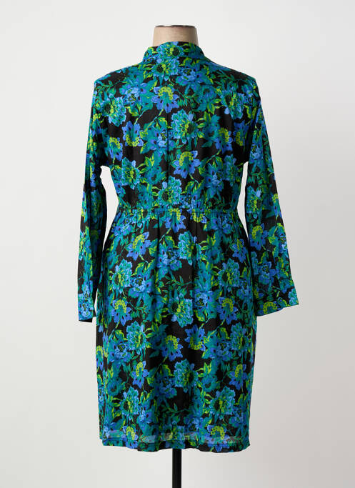 Robe mi-longue imprimé fleurs manches longues noir LA FIANCÉE femme