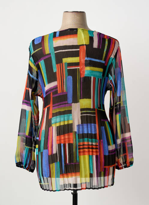 Blouse imprimé fantaisie manches longues noir FRANCK ANNA femme