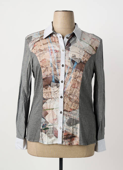 Chemisier coupe cintrée manches longues gris TINTA STYLE femme