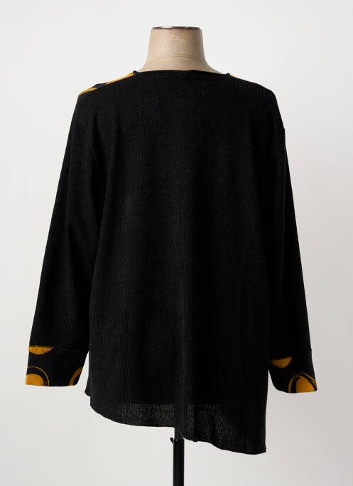 Pull tunique stretch manches longues noir FRANCK ANNA femme