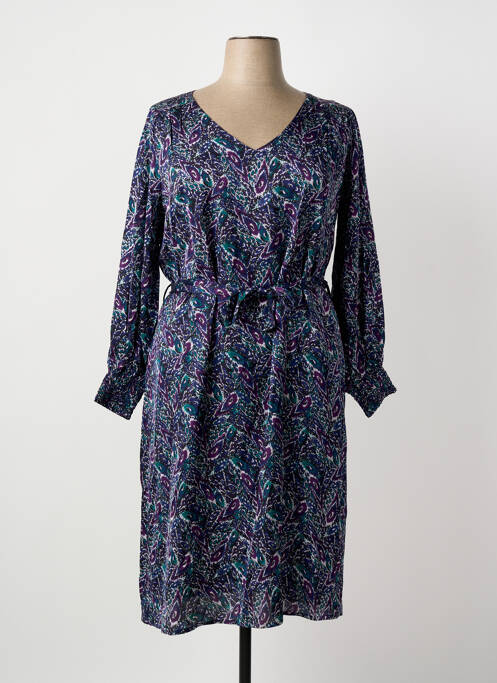 Robe mi-longue imprimé fantaisie manches longues violet LA FIANCÉE femme