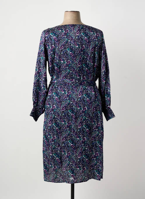 Robe mi-longue imprimé fantaisie manches longues violet LA FIANCÉE femme