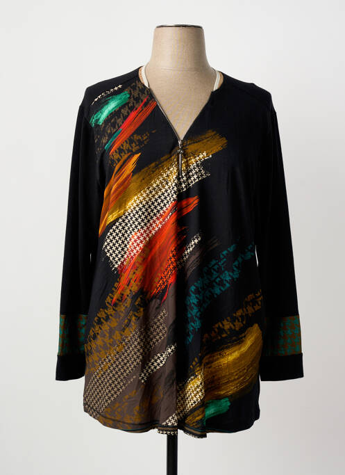 T-shirt imprimé fantaisie manches longues noir FRANCK ANNA femme