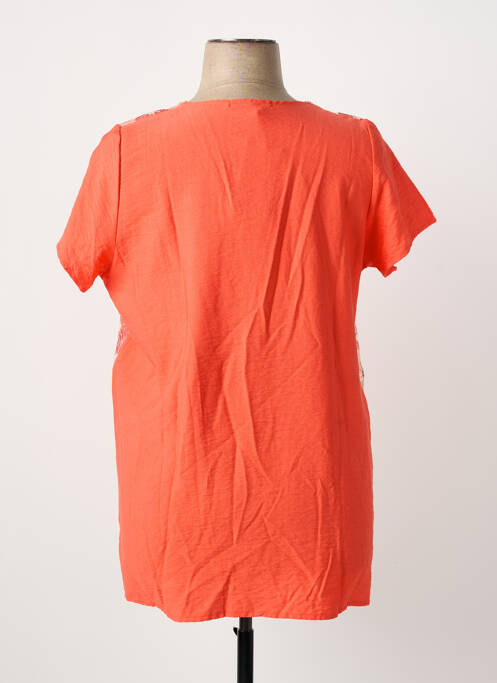 Tunique manches courtes orange POISSONS BLANCS femme