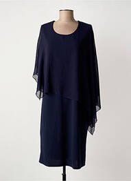 Robe mi-longue tissage crêpe sans manche bleu UNICA PLUS femme