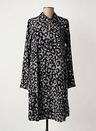 Robe mi-longue manches longues manches longues noir CULTURE femme
