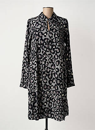 Robe mi-longue manches longues manches longues noir CULTURE femme
