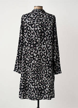Robe mi-longue manches longues manches longues noir CULTURE femme