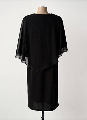 Robe mi-longue manches courtes manches courtes noir UNICA PLUS femme