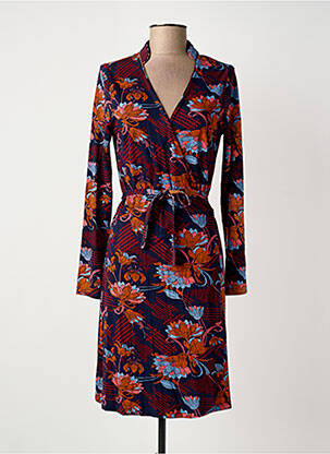 Robe mi-longue imprimé fantaisie manches longues bleu LA FIANCÉE femme