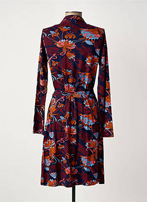 Robe mi-longue imprimé fantaisie manches longues bleu LA FIANCÉE femme
