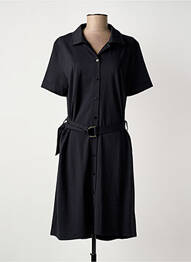 Robe mi-longue manches courtes manches courtes noir HBT femme