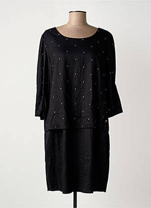 Robe mi-longue manches 3/4 manches 3/4 noir CECIL femme