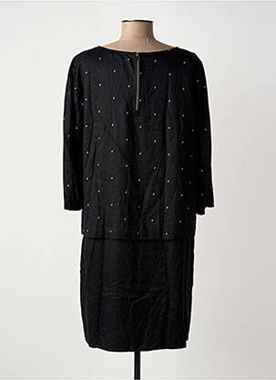 Robe mi-longue manches 3/4 manches 3/4 noir CECIL femme