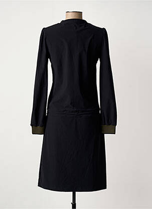 Robe mi-longue manches longues manches longues noir HBT femme
