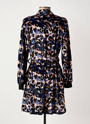 Robe courte manches longues manches longues noir COULEURS DU TEMPS femme