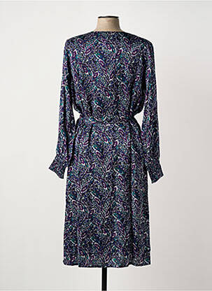 Robe mi-longue imprimé fantaisie manches longues bleu LA FIANCÉE femme