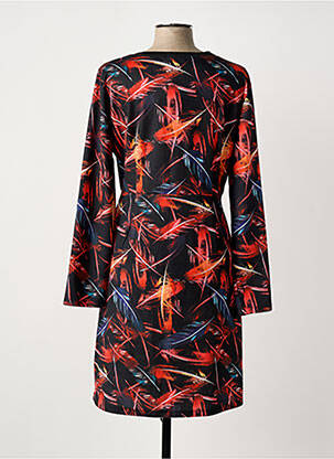 Robe mi-longue imprimé fantaisie manches longues noir SMASHED LEMON femme