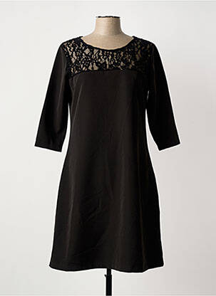 Robe mi-longue manches 3/4 manches 3/4 noir LILI & CAROLINE femme