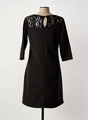 Robe mi-longue manches 3/4 manches 3/4 noir LILI & CAROLINE femme