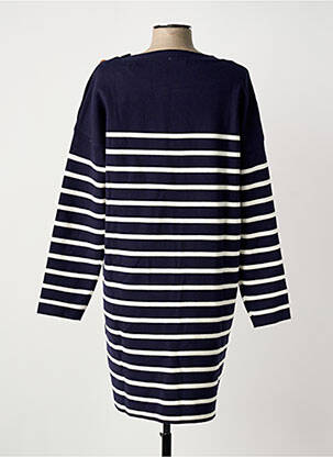 Robe pull coupe droite manches longues bleu C'EST BEAU LA VIE femme