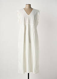 Robe mi-longue manches courtes manches courtes blanc CULTURE femme