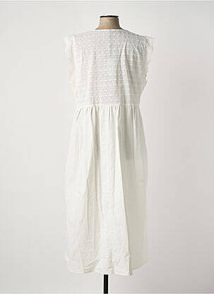 Robe mi-longue manches courtes manches courtes blanc CULTURE femme