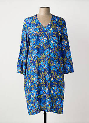 Robe mi-longue imprimé fantaisie manches longues bleu LE PETIT BAIGNEUR femme
