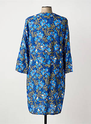 Robe mi-longue imprimé fantaisie manches longues bleu LE PETIT BAIGNEUR femme
