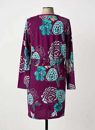 Robe mi-longue imprimé fantaisie manches longues violet LA FIANCÉE femme
