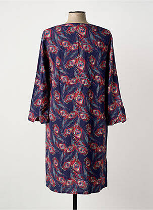 Robe mi-longue imprimé fantaisie manches longues bleu LA FIANCÉE femme