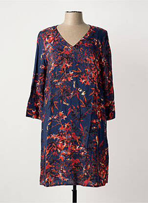 Robe mi-longue manches 3/4 manches 3/4 bleu LA FIANCÉE femme