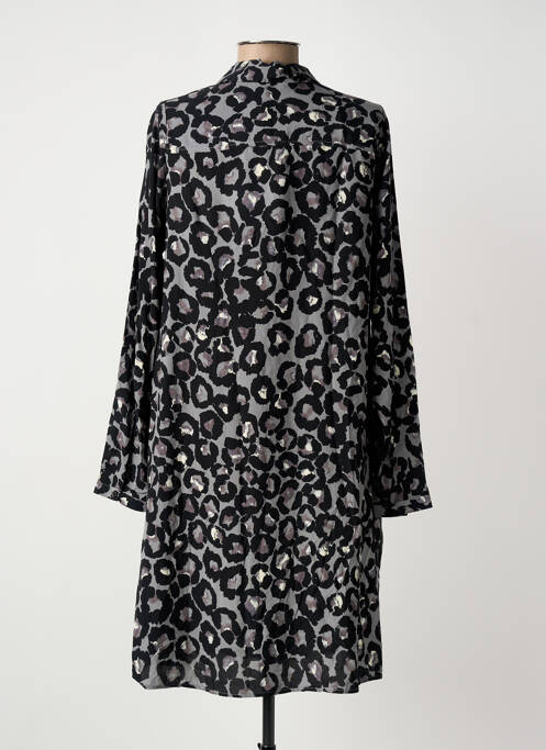 Robe mi-longue manches longues manches longues noir CULTURE femme