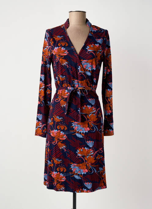 Robe mi-longue imprimé fantaisie manches longues bleu LA FIANCÉE femme