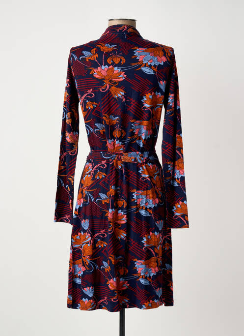Robe mi-longue imprimé fantaisie manches longues bleu LA FIANCÉE femme