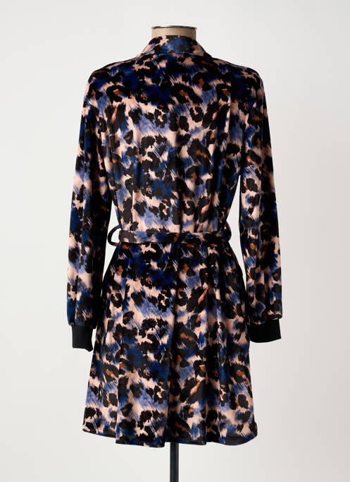 Robe courte manches longues manches longues noir COULEURS DU TEMPS femme