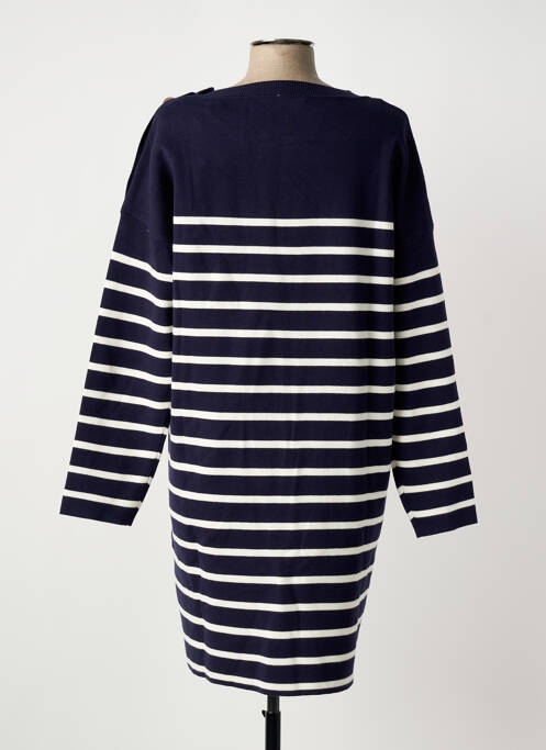 Robe pull coupe droite manches longues bleu C'EST BEAU LA VIE femme