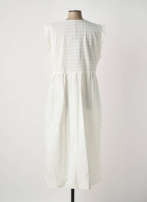 Robe mi-longue manches courtes manches courtes blanc CULTURE femme