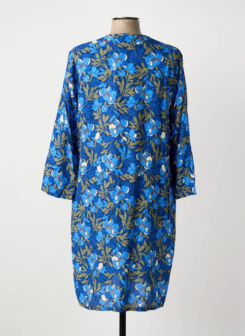 Robe mi-longue imprimé fantaisie manches longues bleu LE PETIT BAIGNEUR femme