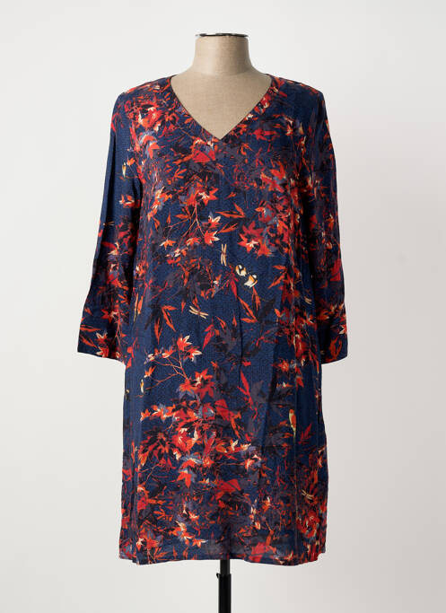 Robe mi-longue manches 3/4 manches 3/4 bleu LA FIANCÉE femme