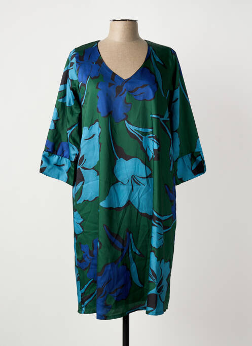 Robe mi-longue bleu POISSONS BLANCS femme