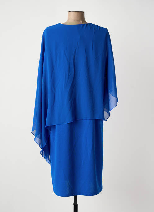Robe mi-longue manches courtes manches courtes bleu UNICA PLUS femme