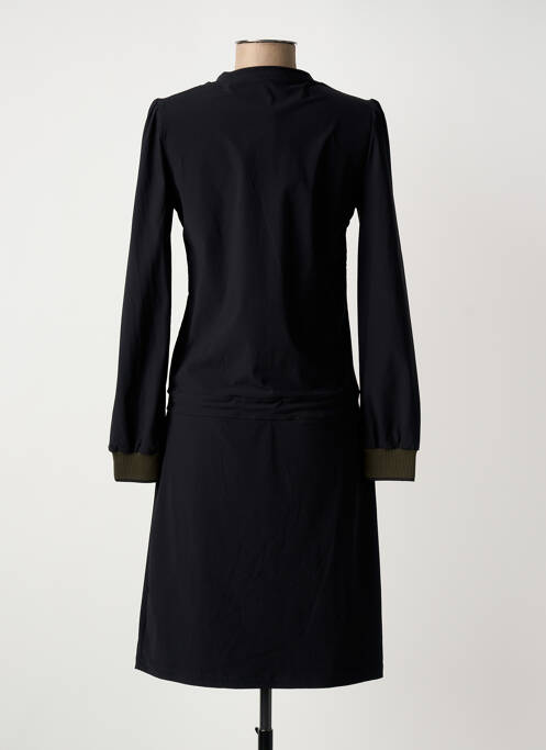 Robe mi-longue manches longues manches longues noir HBT femme