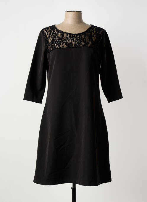 Robe mi-longue noir LILI & CAROLINE femme