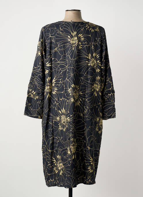 Robe mi-longue noir POISSONS BLANCS femme